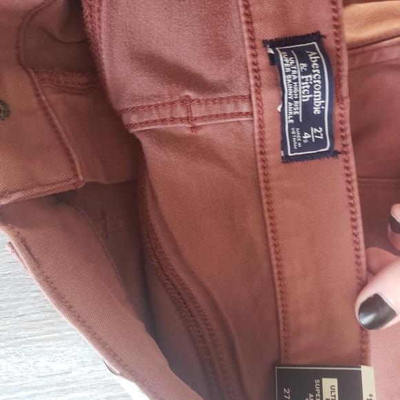 NWT | Abercrombie & Fitch |  Ultra High Rise Super Skinny Ankle Jeans Terracota - Picture 6 of 10